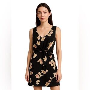 Alya Black Floral Mini Dress